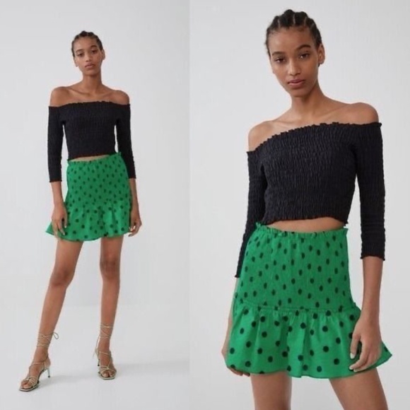 Zara Dresses & Skirts - Zara polka dot mini skirt S